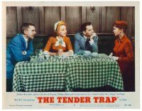 3h761 TENDER TRAP LC #4 '55 Frank Sinatra, Debbie Reynolds, Celeste Holm & David Wayne at table!