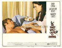 3h779 THIEF WHO CAME TO DINNER style B LC #4 '73 Jacqueline Bisset tends to wounded Ryan O'Neal!