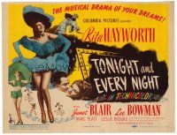 3h095 TONIGHT & EVERY NIGHT TC '44 sexy showgirl Rita Hayworth shows off her legs!