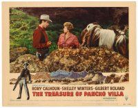 3h822 TREASURE OF PANCHO VILLA LC '55 cowboy Rory Calhoun talks to Shelley Winters by horse!
