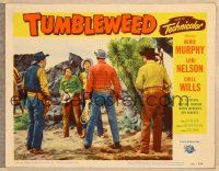 3h827 TUMBLEWEED LC #5 '53 Audie Murphy & Chill Wills stare down three tough armed men!
