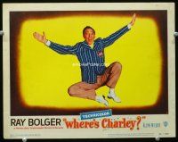 3h862 WHERE'S CHARLEY LC #5 '52 super close up of Ray Bolger clicking his heels in the air!
