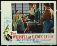 3h864 WHISTLE AT EATON FALLS LC #8 '51 unbilled Ernest Borgnine stares at Lloyd Bridges!