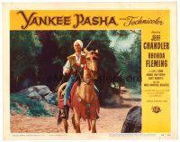 3h890 YANKEE PASHA LC #4 '54 full-length close up of Jeff Chandler holding rifle on horseback!