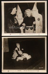 3j523 STORM WARNING 2 8x10 stills '51 cool image of Ginger Rogers in the hands of The Ku Klux Klan!