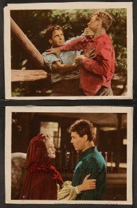 3j868 CHAD HANNA 2 color 8x10.5 stills '40 Henry Fonda fighting & with beautiful Dorothy Lamour!