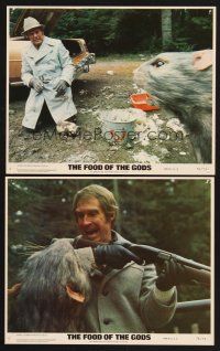 3j886 FOOD OF THE GODS 2 8x10 mini LCs '76 Ralph Meeker, Jon Cypher attacked by giant rat!