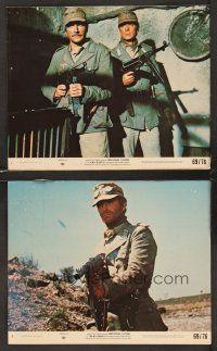 3j925 PLAY DIRTY 2 8x10 mini LCs '69 WWII Nazi soldier Michael Caine with machine gun!