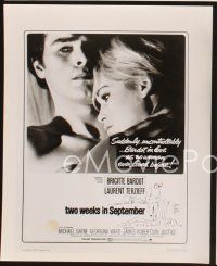 3j433 TWO WEEKS IN SEPTEMBER 4 8x10 stills '67 cool poster images, sexy Brigitte Bardot in love!