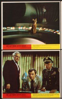 3j590 CAT FROM OUTER SPACE 8 color English FOH LCs '78 Disney sci-fi, alien feline, Harry Morgan!