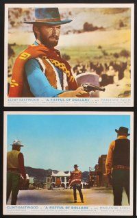 3j609 FISTFUL OF DOLLARS 8 color English FOH LCs R71 Sergio Leone, Clint Eastwood classic!
