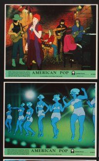 3j580 AMERICAN POP 8 8x10 mini LCs '81 Ralph Bakshi animated rock & roll cartoon!