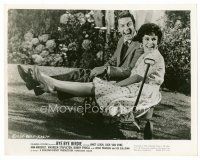 3k105 BYE BYE BIRDIE 8x10 still '63 laughing Dick Van Dyke & Janet Leigh sitting in toy wagon!