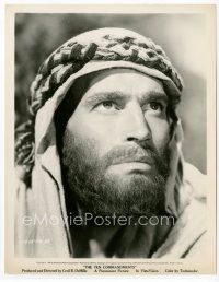 3k132 CHARLTON HESTON 8x10.25 still '56 close up as young Moses from The Ten Commandments!