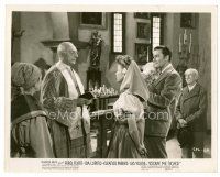 3k245 ESCAPE ME NEVER 8x10 still '48 Errol Flynn, Ida Lupino & baby stand before priest!