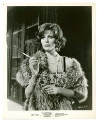 3k256 FIONA LEWIS 8x10 still '72 sexy smoking portrait with fur boa from Dr. Phibes Rises Again!