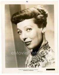 3k459 LORETTA YOUNG 8x10 still '49 head & shoulders c/u with cool jewelry in Mother is a Freshman!