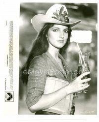 3k476 MADOLYN SMITH OSBORNE 8.25x9.75 still '80 as sexy cowgirl holding a drink from Urban Cowboy!