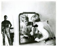 3k524 MIDNIGHT COWBOY 8x10 still '69 barechested Jon Voight posing by mirror by Hud movie poster!