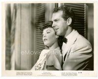 3k608 SINGAPORE 8x10 still '47 romantic close up of sexy Ava Gardner & Fred MacMurray!