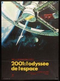 3m267 2001: A SPACE ODYSSEY French 1p R70s Stanley Kubrick, Bob McCall space wheel art!
