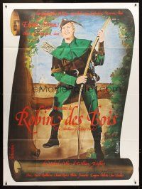 3m274 ADVENTURES OF ROBIN HOOD French 1p R77 full-length Errol Flynn as Robin Hood!
