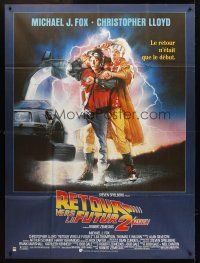 3m299 BACK TO THE FUTURE II French 1p '89 art of Michael J. Fox & Christopher Lloyd by Struzan!