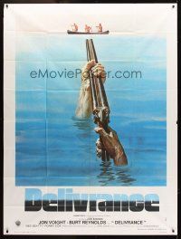 3m351 DELIVERANCE French 1p '72 John Boorman classic, different art of shotgun pointed at canoers!
