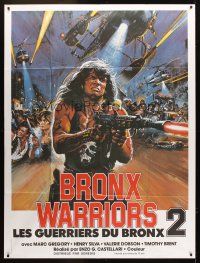 3m371 ESCAPE FROM THE BRONX French 1p '83 Fuga Dal Bronx, cool action-packed artwork!