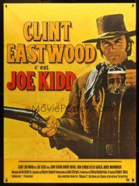 3m430 JOE KIDD French 1p '72 cool art of Clint Eastwood with beer and gun in hand by Jean Mascii!