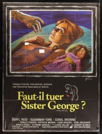 3m435 KILLING OF SISTER GEORGE French 1p '71 different art of naked York by Grinsson, Aldrich