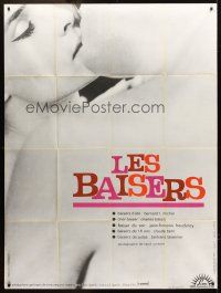 3m455 LES BAISERS French 1p '64 super close up of naked lovers kissing!