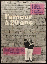 3m469 LOVE AT TWENTY French 1p '62 Truffaut, Wajda, Ophuls, Rossellini & Ishihara look at love!