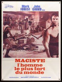 3m482 MOLE MEN AGAINST THE SON OF HERCULES French 1p R70s close up of strongest man Mark Forest!