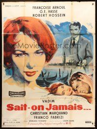 3m495 NO SUN IN VENICE style A French 1p '57 Roger Vadim, art of Francoise Arnoul by R. Geleng!