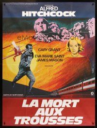 3m497 NORTH BY NORTHWEST French 1p R82 Cary Grant chased by cropduster, Mt. Rushmore, Hitchcock!