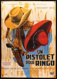 3m519 PISTOL FOR RINGO French 1p '65 cool different spaghetti western art by Guy Gerard Noel!
