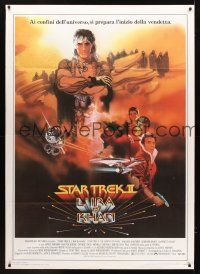 3m197 STAR TREK II Italian 1p '82 The Wrath of Khan, Leonard Nimoy, William Shatner, Bob Peak art!