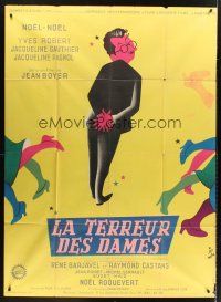 3m599 TERROR WITH WOMEN style B French 1p '56 Jean Boyer's La terreur des dames, art by Jan Mara!