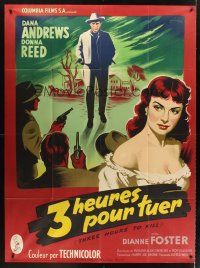 3m608 THREE HOURS TO KILL French 1p '54 different art of Donna Reed & Dana Andrews by Grinsson!
