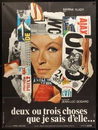3m623 TWO OR THREE THINGS I KNOW ABOUT HER French 1p '67 Jean-Luc Godard, Marina Vlady, collage!
