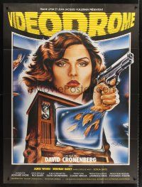 3m629 VIDEODROME French 1p '83 David Cronenberg, different art of Debbie Harry by Melki, sci-fi!