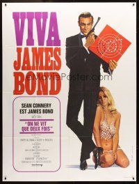 3m641 YOU ONLY LIVE TWICE French 1p R70 art of Connery as Bond & sexy girl by Thos & Bourduge!