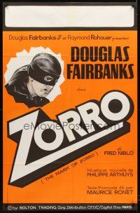 3m249 MARK OF ZORRO French 31x47 R60s Douglas Fairbanks Sr. as the masked hero!