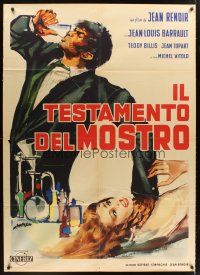 3m111 EXPERIMENT IN EVIL Italian 1p '61 Jean Renoir's Le testament du Docteur Cordelier, cool art!