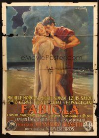 3m112 FABIOLA Italian 1p '51 completely different romantic art of Michele Morgan & Michel Simon!