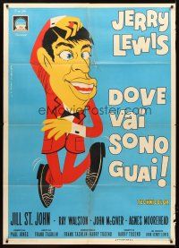 3m218 WHO'S MINDING THE STORE Italian 1p '63 different full-length art of Jerry Lewis by C. Tim!