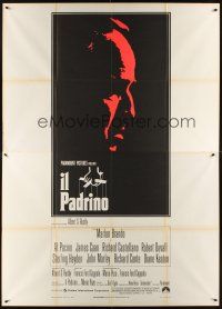 3m045 GODFATHER Italian 2p '72 art of Marlon Brando in Francis Ford Coppola crime classic!