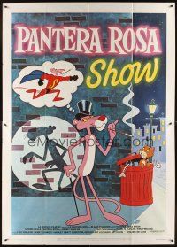 3m072 PINK PANTHER SHOW Italian 2p '78 great cartoon artwork!