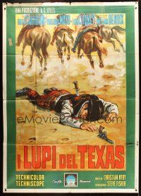 3m087 YOUNG FURY Italian 2p '65 different art of cowboy Rory Calhoun left for dead!